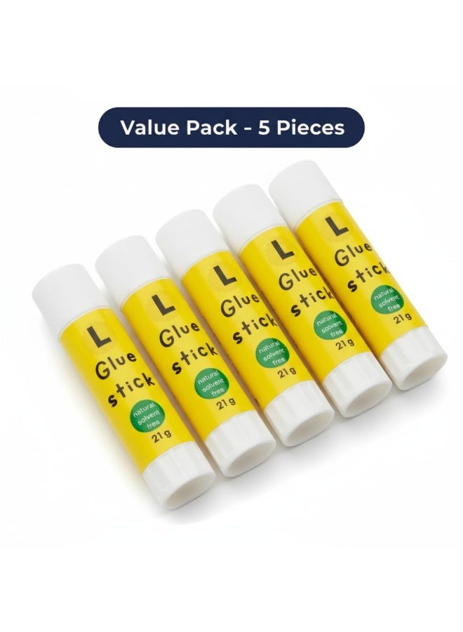 لوكاداه عبوة من 5 أعواد غراء، وزنها 21 غرامًا - غير سامة، قابلة للغسل، وخالية من الأحماض، مناسبة للمدرسة والمكتب والأطفال ولوازم الحرف اليدوية والمشاريع اليدوية والقصاصات والورق والكرتون والفنون - أعواد غراء خالية من المذيبات - Image 4