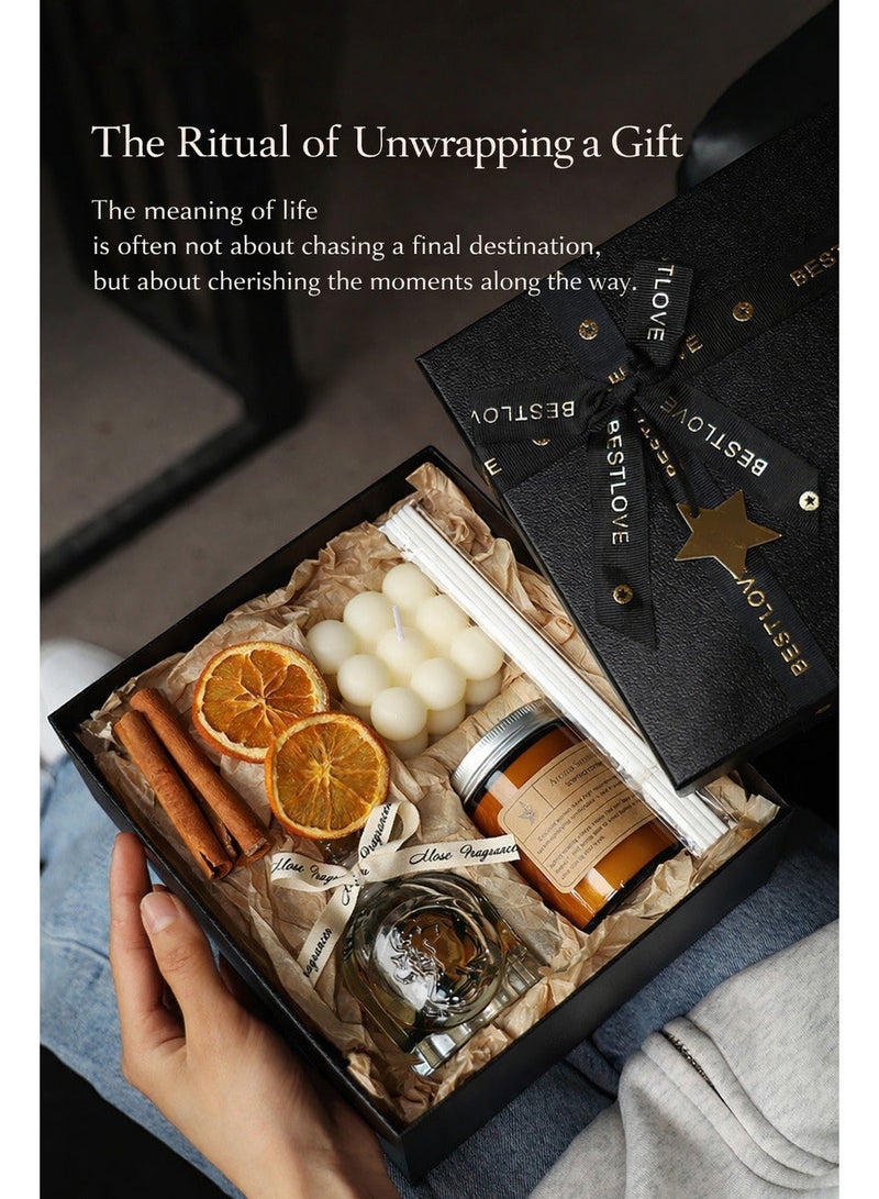 ARNOTEC Luxury Scented Candle Gift Set with Reed Diffuser – 3 Fragrance Experience, Bubble Candle, Jar Candle, Flameless Diffuser, Gift Box & Bag for Christmas, Wedding, Valentine’s Day & Home Decor - Image 4