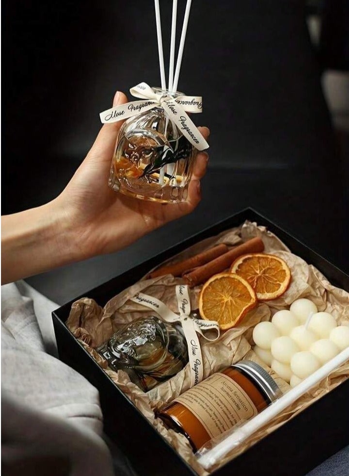 ARNOTEC Luxury Candle Gift Set - English Pear & Freesia Scented Candles and Reed Diffuser, Natural Aromatherapy Set with Bubble Candle, Jar Candle, Dried Botanicals – Perfect for Birthday, Housewarming, Father's Day, Christmas  - Image 3