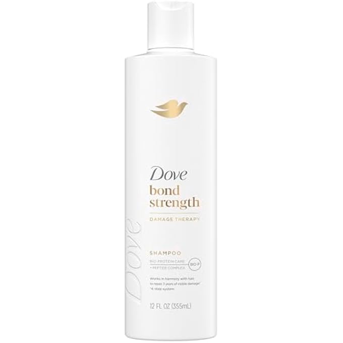 Dove Shampoo Bond Strength for Chemically Damaged Hair with Bio-Protein Care Technology and Peptide Complex 12 Fl Oz
