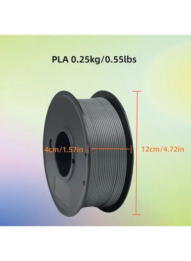 خيوط طابعة ثلاثية الأبعاد PLA رمادي 1.75 مم 0.25 كجم عالية الدقة لمعظم طابعات FDM - Image 2