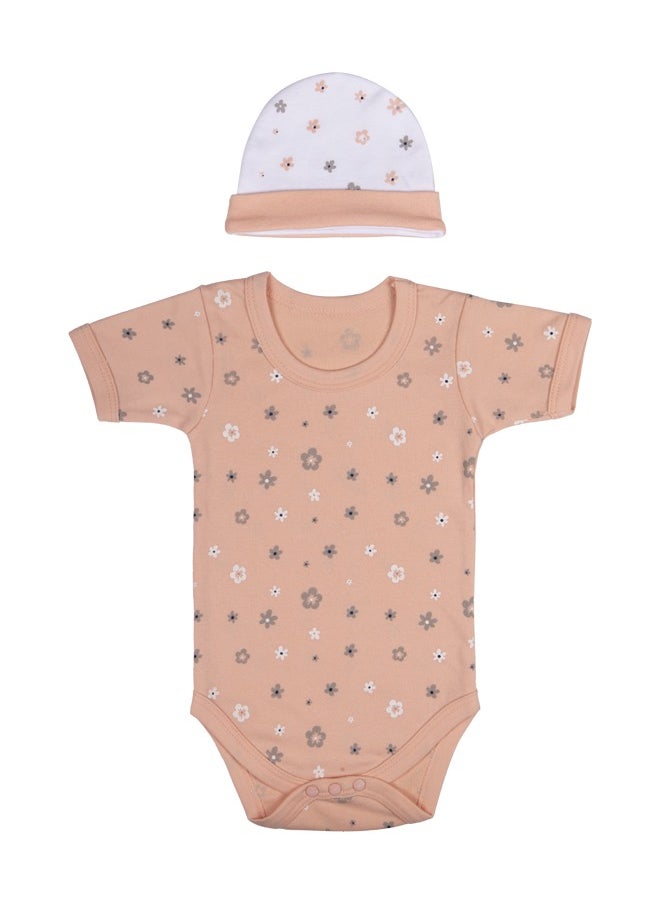 Babies Basic 5 Piece Unisex 100% Cotton Gift Set Include Bib, Romper, Mittens, Cap And Sleepsuit/Jumpsuit  - Image 3