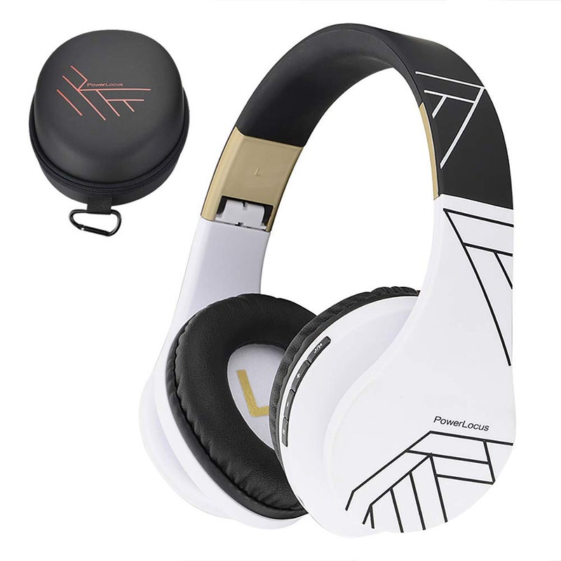 PowerLocus Bluetooth OverEar Headphones Wireless Stereo Foldable Headphones Wireless and Wired Headsets with Builtin Mic Micro SDTF FM for iPhoneSamsungiPadPC BlackWhite - Image 2