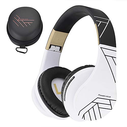 PowerLocus Bluetooth OverEar Headphones Wireless Stereo Foldable Headphones Wireless and Wired Headsets with Builtin Mic Micro SDTF FM for iPhoneSamsungiPadPC BlackWhite - Image 1