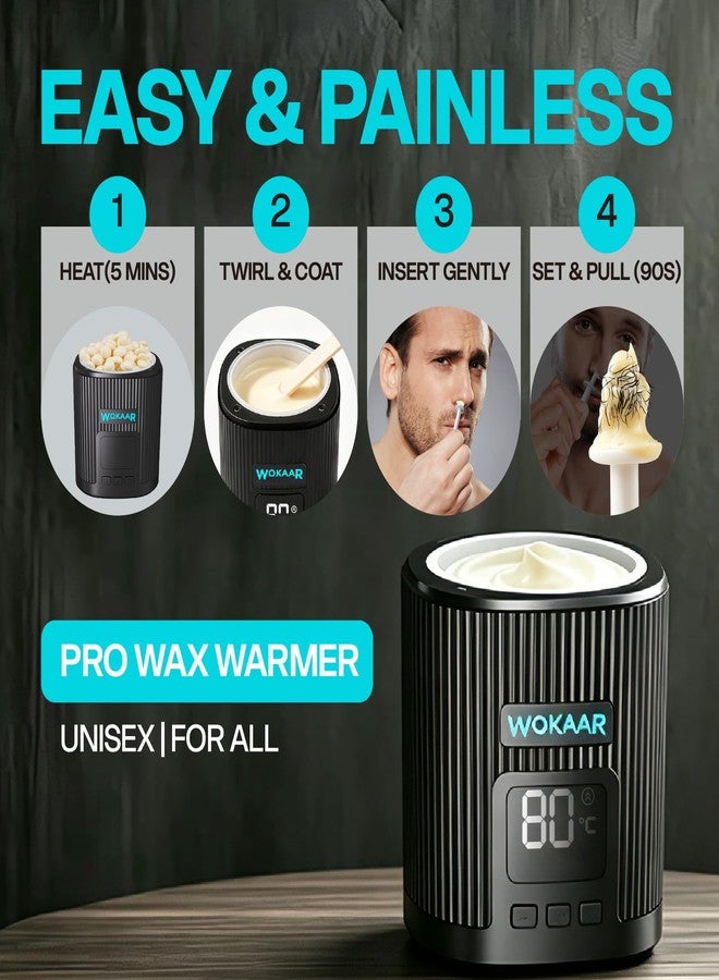 ووكار مجموعة ووكار الرقمية لإزالة شعر الأذن والأنف بالشمع مع محول طاقة، 100 غرام من الشمع، 50 أداة تطبيق، فعالة وغير مؤلمة لإزالة شعر الحواجب والوجه للرجال والنساء، مجموعة احترافية لإزالة الشعر بالشمع في المنزل مكونة من 109 قطعة - Image 5
