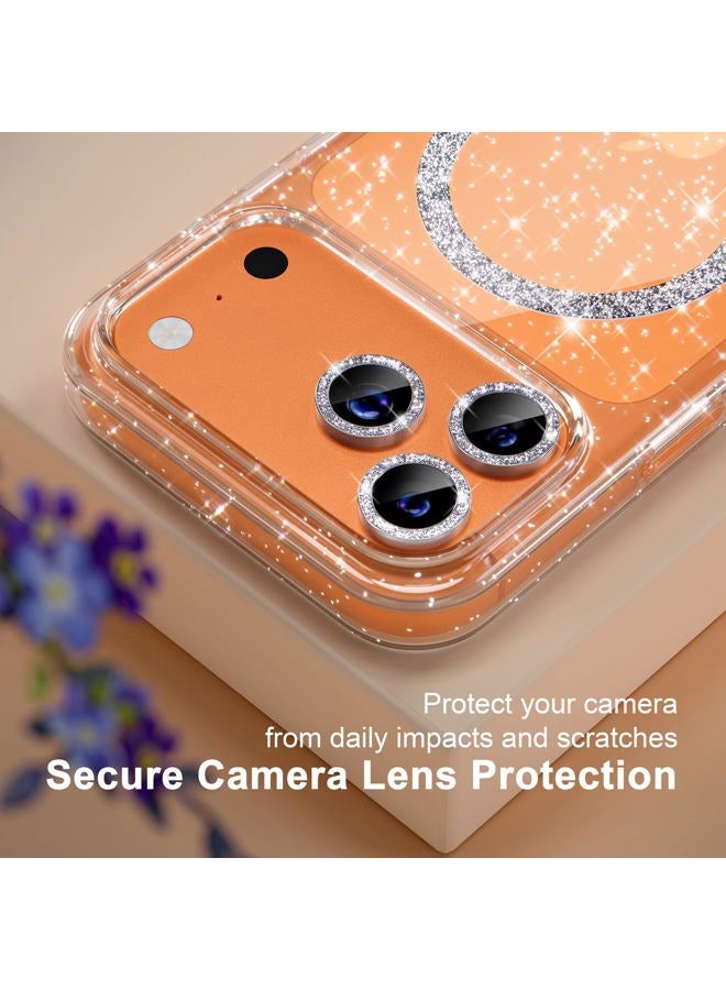 Choiche Magnetic for Phone 17 Pro Max Case Women Phone Case, Glitter Clear | Cute Bling Sparkly, Military Grade Drop Protection, with Diamond Camera Lens Covers, 6.9-inch - Image 3