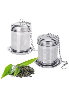DAILYCHIC Dailychic 2PCS Premium Stainless Steel Tea Strainers for Loose Tea,Tea Mesh Strainer with Lid and Drip Tray,Loose Leaf Tea Infuser with Chain Hook, Coffee Strainer to Brewing Steeping Loose Leaf  - Image 5