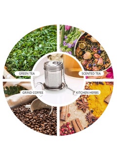 DAILYCHIC Dailychic 2PCS Premium Stainless Steel Tea Strainers for Loose Tea,Tea Mesh Strainer with Lid and Drip Tray,Loose Leaf Tea Infuser with Chain Hook, Coffee Strainer to Brewing Steeping Loose Leaf  - Image 3