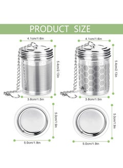 DAILYCHIC Dailychic 2PCS Premium Stainless Steel Tea Strainers for Loose Tea,Tea Mesh Strainer with Lid and Drip Tray,Loose Leaf Tea Infuser with Chain Hook, Coffee Strainer to Brewing Steeping Loose Leaf  - Image 1
