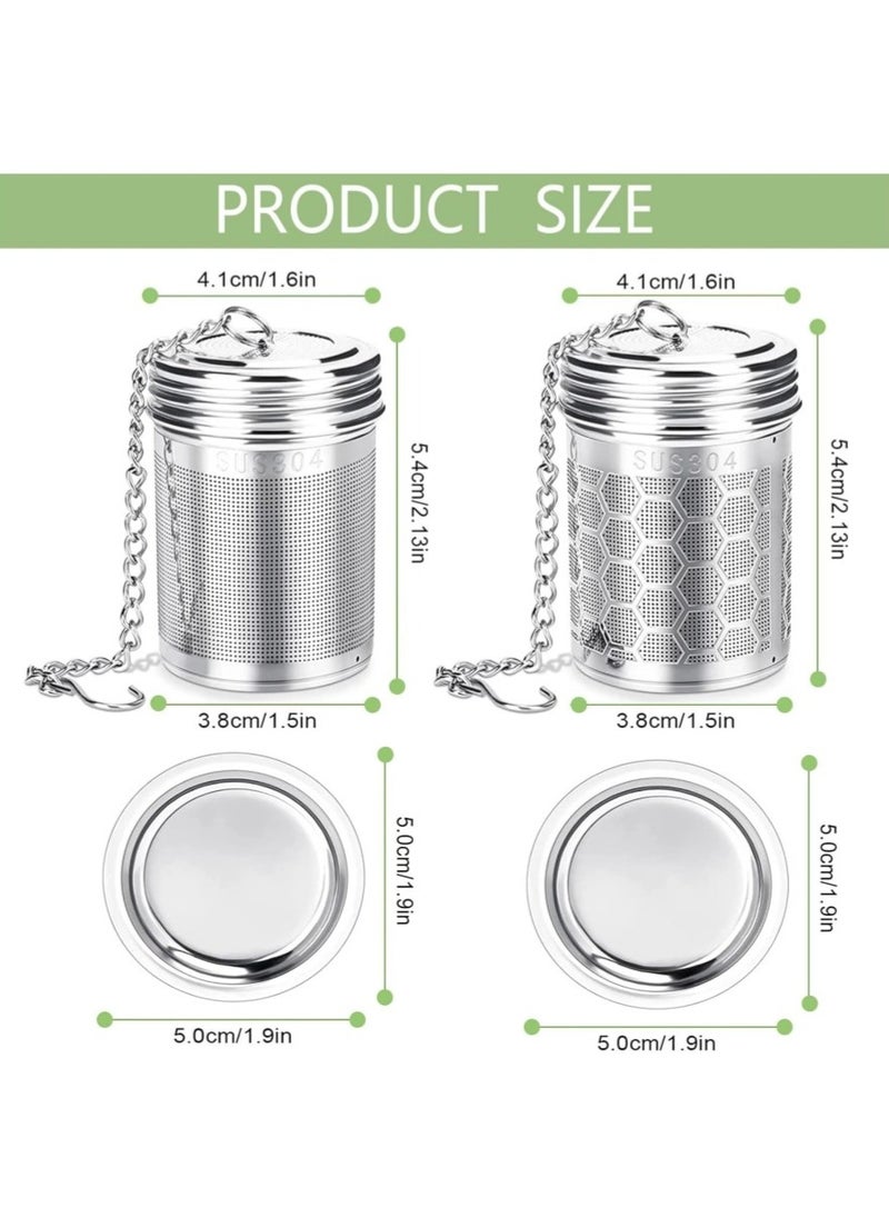 DAILYCHIC Dailychic 2PCS Premium Stainless Steel Tea Strainers for Loose Tea,Tea Mesh Strainer with Lid and Drip Tray,Loose Leaf Tea Infuser with Chain Hook, Coffee Strainer to Brewing Steeping Loose Leaf  - Image 1