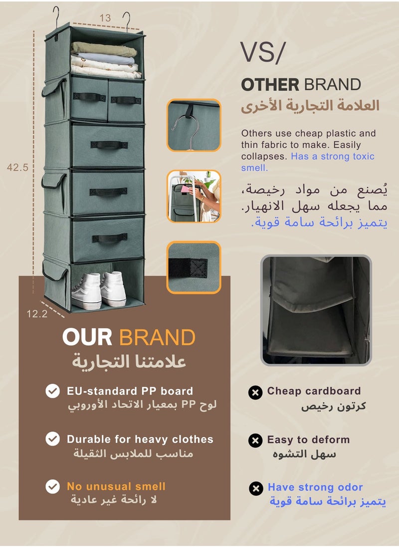 Aether's Collection Premium 6 Pcs Hanging Closet Organizer | Odor-Free | Ideal Closet Organizer for Clothes | Perfect for Wardrobes, Travel & More  - Image 5