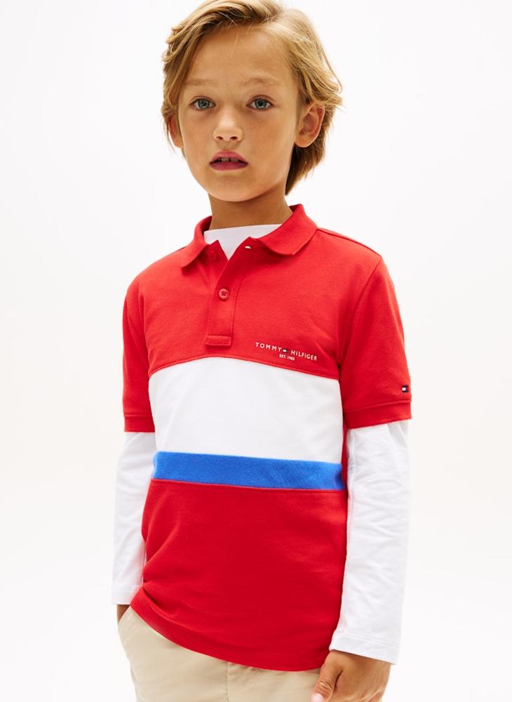 TOMMY HILFIGER Regular Fit Colour-Blocked Pique Polo Shirt - Image 1