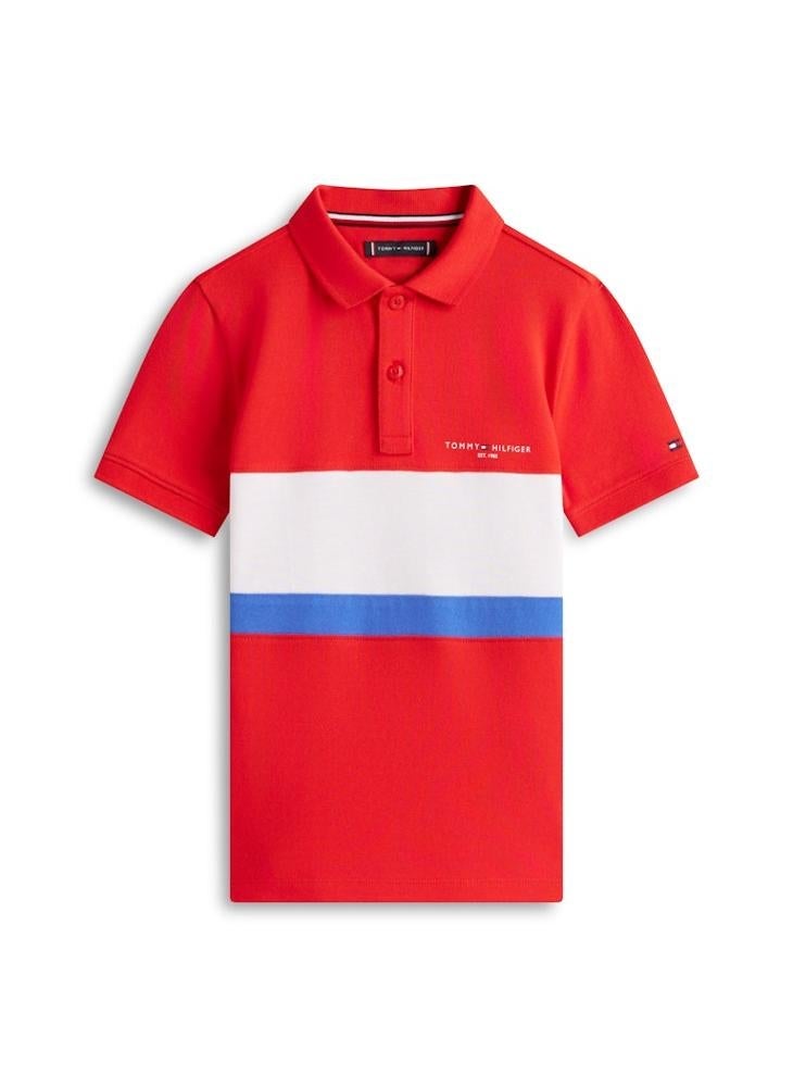 TOMMY HILFIGER Regular Fit Colour-Blocked Pique Polo Shirt - Image 5
