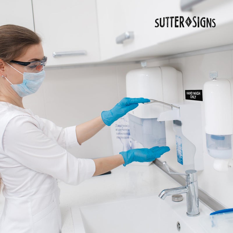 Sutter Signs Hand Wash Only Sticker Signs | Workplace Hygiene Reminder for Restaurants, Commercial Kitchens, Hospitals, Clinics, and Medical Facilities (Pack of 2) - Image 4