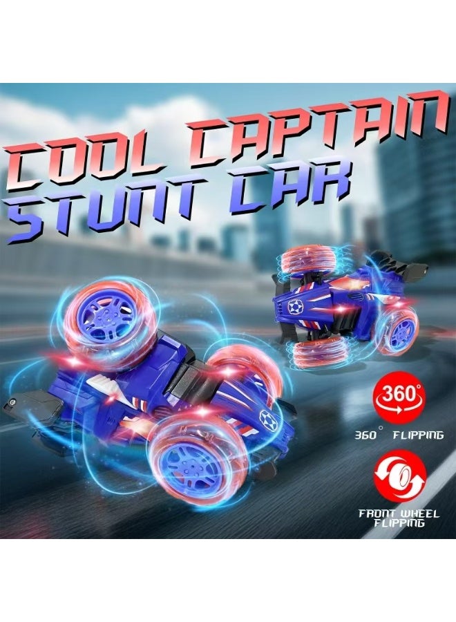 RAKAY Rc Stunt Car With Led Lights, 360° Flip Capability, Great For All Terrains, Blue, A Delightful Gift For Kids. - Image 2
