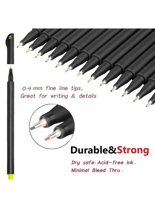 WISHKEY Stylish Fine Pointed Marker Pens, 0.4mm Fine Liner Color Set for Girls & Boys, Smooth Writing Non-Toxic & Acid-Free Multicolor Ink, Drawing Pen for School Office Supplies, 8+Years (Set of 12) - Image 2