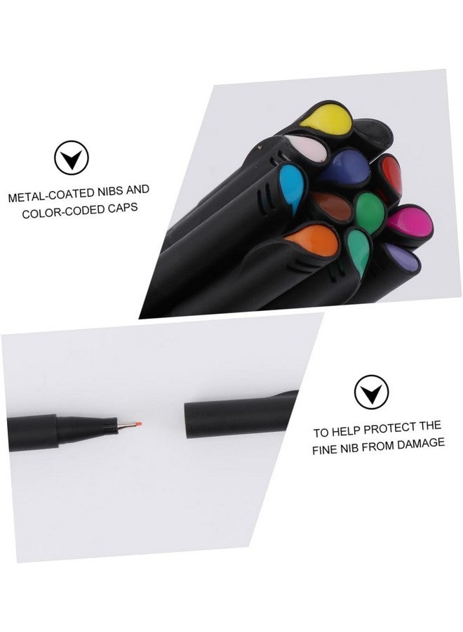 WISHKEY Stylish Fine Pointed Marker Pens, 0.4mm Fine Liner Color Set for Girls & Boys, Smooth Writing Non-Toxic & Acid-Free Multicolor Ink, Drawing Pen for School Office Supplies, 8+Years (Set of 12) - Image 5