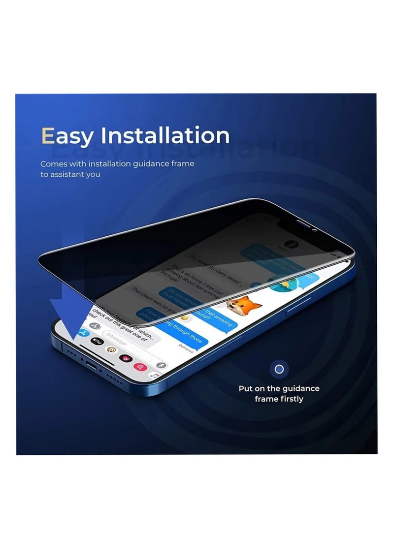 Digi Core مجموعة واقي شاشة للخصوصية مكونة من 3 قطع من الزجاج المقسى لهاتف iPhone 13 Mini مقاس 5.42 بوصة من الزجاج المقسى المضاد للتجسس، وزجاج iPhone المقاوم للخدش بتغطية كاملة (الخصوصية، iPhone 13 Mini) - Image 4