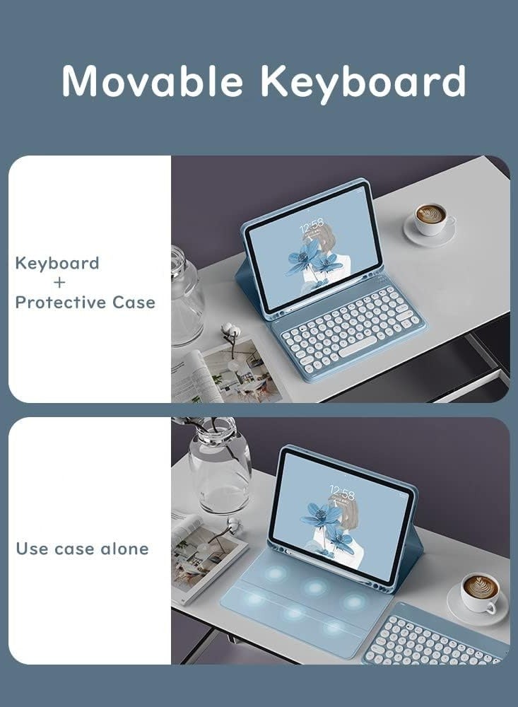 iPad 10th Generation 10.9" Keyboard Case Cute Round Key Color Keyboard Wireless Detachable Keyboard Cover for iPad 10 10.9-inch 2022 - Image 4