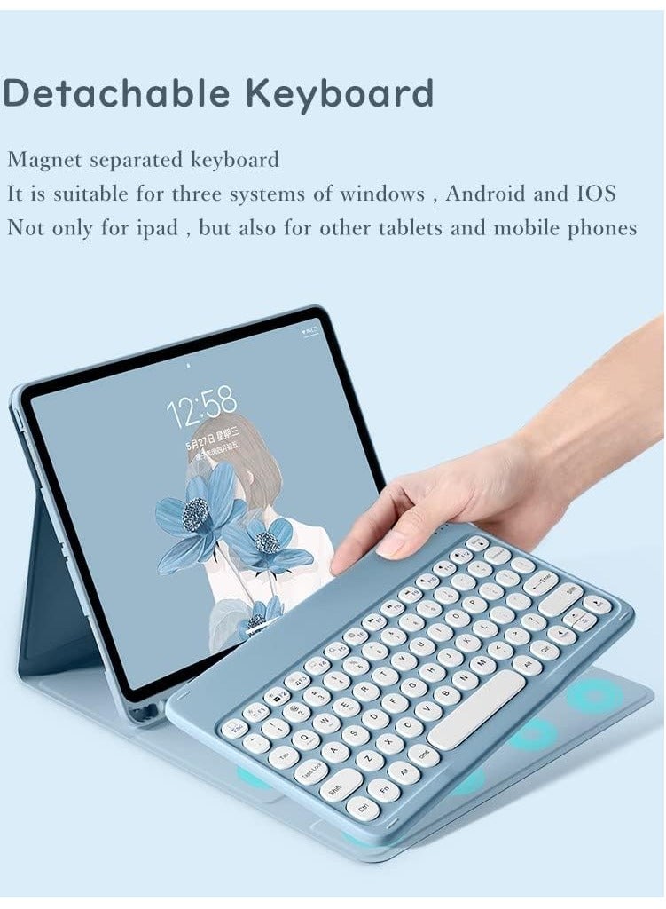 iPad 10th Generation 10.9" Keyboard Case Cute Round Key Color Keyboard Wireless Detachable Keyboard Cover for iPad 10 10.9-inch 2022 - Image 3