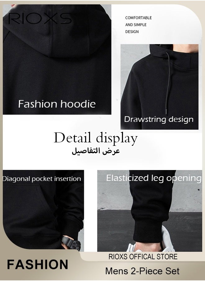 RIOXS Men's 2-Piece Tracksuit Set with Hooded Jacket and Sweatpants, Comfortable Jogging Suits, Fashionable Athletic Full-Zip Sweat Suit, Made of Lightweight Stretch Material, Great for Indoor and Outdoor Activities  - Image 3
