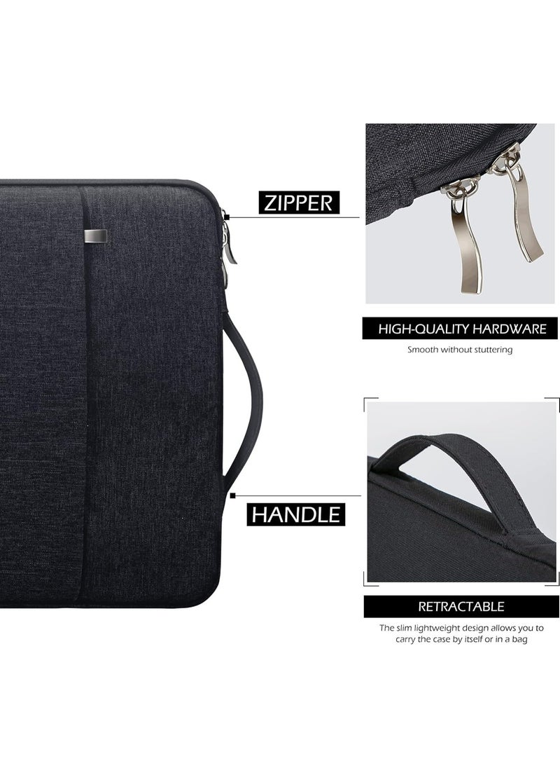 12.5 Inch Laptop Sleeve Carrying Case with Pocket Handle for 12.3 inch Mac Acer Asus Dell Chromebook VivoBook HP Stream Samsung Chromebook 2 3 4, 12 inch Surface Pro 3 4 6 7 7+, Black  - Image 2