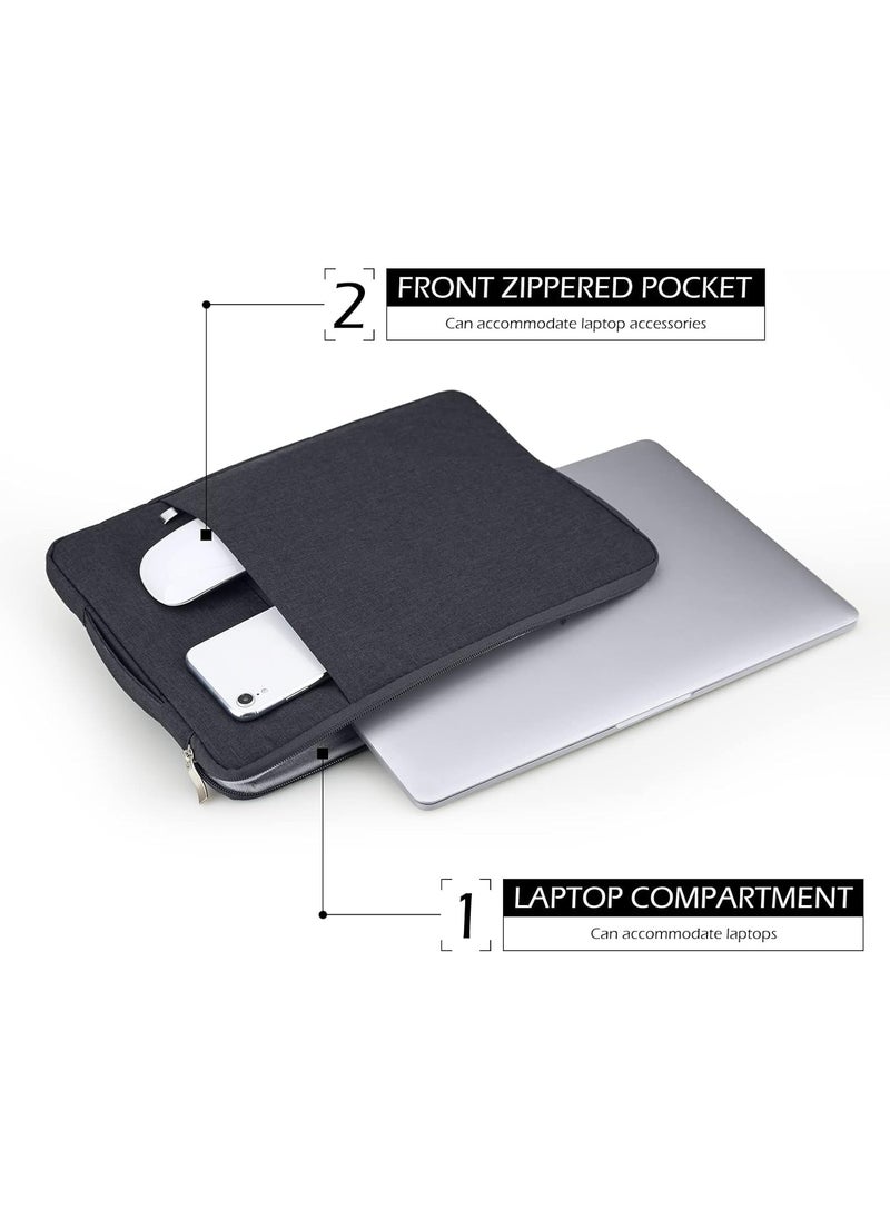 12.5 Inch Laptop Sleeve Carrying Case with Pocket Handle for 12.3 inch Mac Acer Asus Dell Chromebook VivoBook HP Stream Samsung Chromebook 2 3 4, 12 inch Surface Pro 3 4 6 7 7+, Black  - Image 3