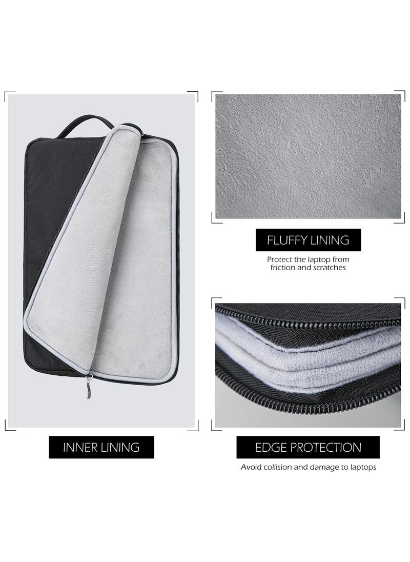 12.5 Inch Laptop Sleeve Carrying Case with Pocket Handle for 12.3 inch Mac Acer Asus Dell Chromebook VivoBook HP Stream Samsung Chromebook 2 3 4, 12 inch Surface Pro 3 4 6 7 7+, Black  - Image 4