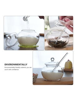 Y&D Honey Jar with Dipper and Lid, Glass Pot Jam Jars Container Dispenser Tea Sugar Seasoning Storage Bowl for Home Wedding Favors Clear Empty Spice Kitchen Countertop 2PCS  - Image 2