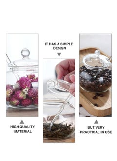 Y&D Honey Jar with Dipper and Lid, Glass Pot Jam Jars Container Dispenser Tea Sugar Seasoning Storage Bowl for Home Wedding Favors Clear Empty Spice Kitchen Countertop 2PCS  - Image 4