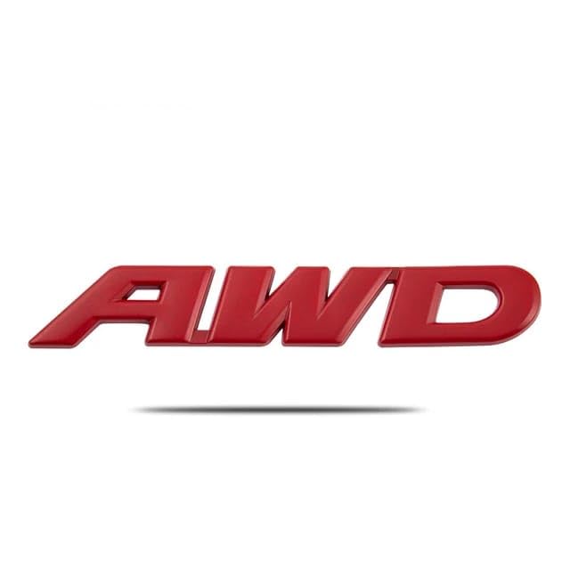 AutoBizarre 3D Raised Red AWD Metal Monogram Emblem Badge Sticker for All Cars & Bikes (Red) - Image 1