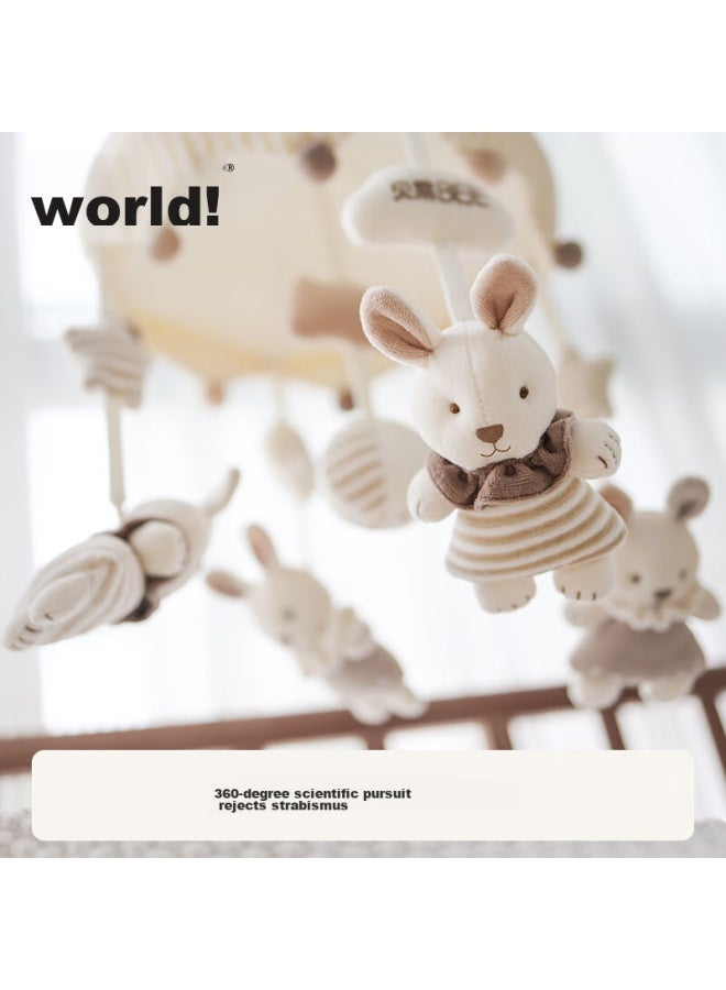 Beie Bed Bell Fabric Hanging Music Rotating Rattle Bed Ornament, Lucky Rabbit For Good Fortune, Rechargeable Model, Newborn Baby Children's Gift - Image 1
