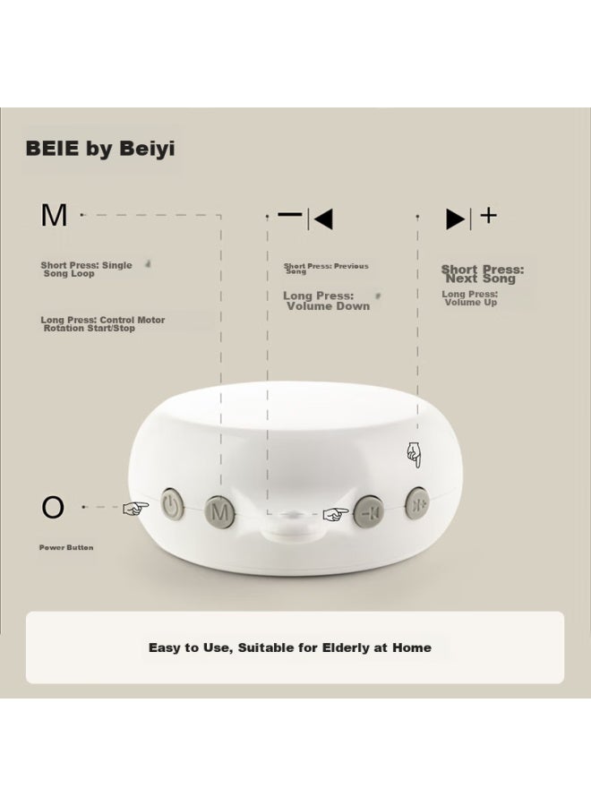 Beie Bed Bell Fabric Hanging Music Rotating Rattle Bed Ornament, Lucky Rabbit For Good Fortune, Rechargeable Model, Newborn Baby Children's Gift - Image 5