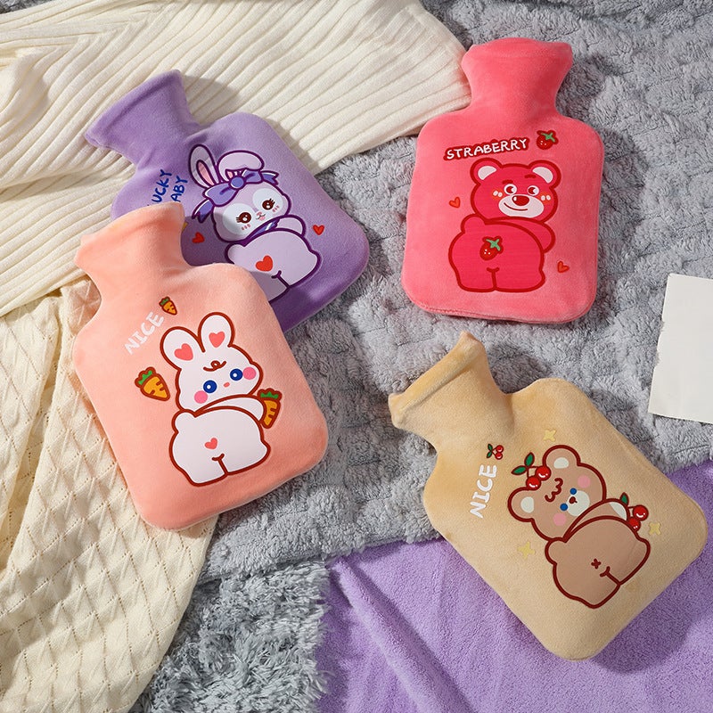 Best-Selling Cartoon Warm Water Injection Water Bag Detachable Cloth Cover Environmentally Friendly Thickened Liner Hand Warmer Water Bag Printing - Image 2