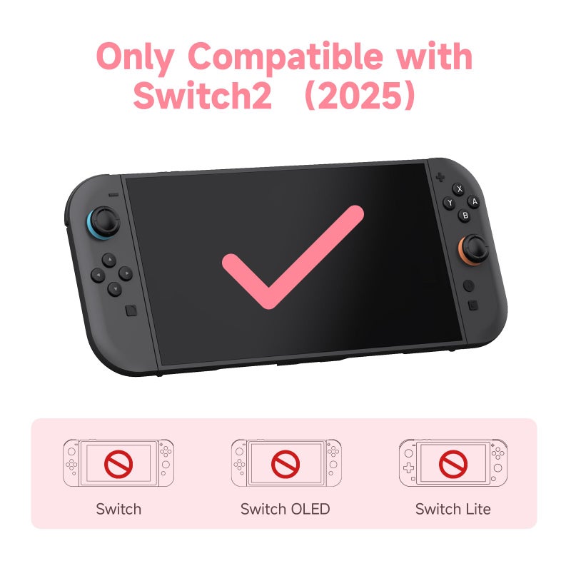 WISHAVEN Protective Case Compatible with Switch 2 (2025), Hard PC Shockproof Anti-Scratch Protective Shell for Switch 2, Separable Protective Cover for Controller - TamaCake - Image 2