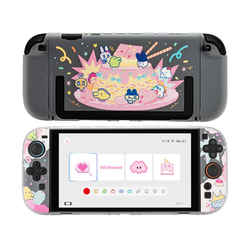 WISHAVEN Protective Case Compatible with Switch 2 (2025), Hard PC Shockproof Anti-Scratch Protective Shell for Switch 2, Separable Protective Cover for Controller - TamaCake - Image 1