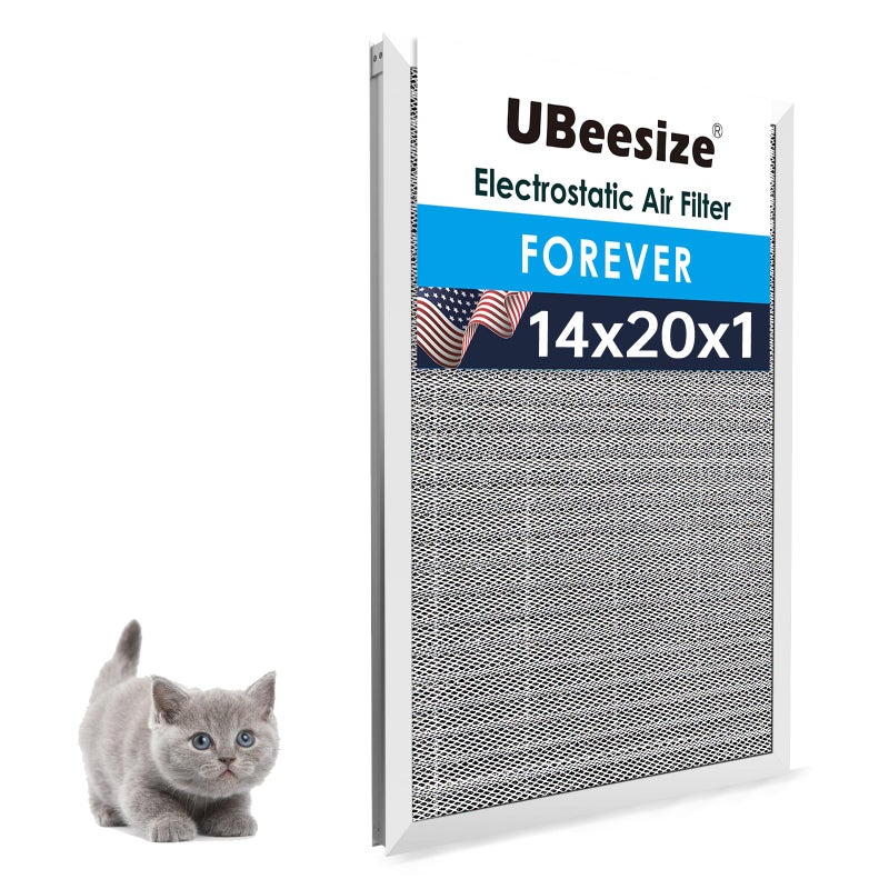 UBeesize 14x20x1 Reusable Electrostatic Air Filter HVAC AC Furnace FilterMERV 8 Washable Lasts a LifetimePermanent Air FilterBreathe FresherHome And OfficeActual Size135x195x082 Inch - Image 2