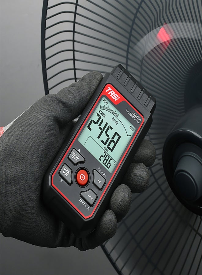 TASI TA501A Digital Tachometer LCD RPM Display Non-Contact Digital Handheld Tachometer Speedometer Wide Measuring Range 2.5~99999RPM Speed Meter for Machinery Industry Car Motors Speed Test - Image 5