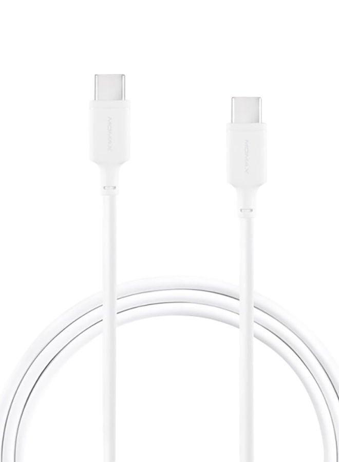Momax Zero USB-C to USB-C cable supports PD 60W fast charging 1m - White - Image 1