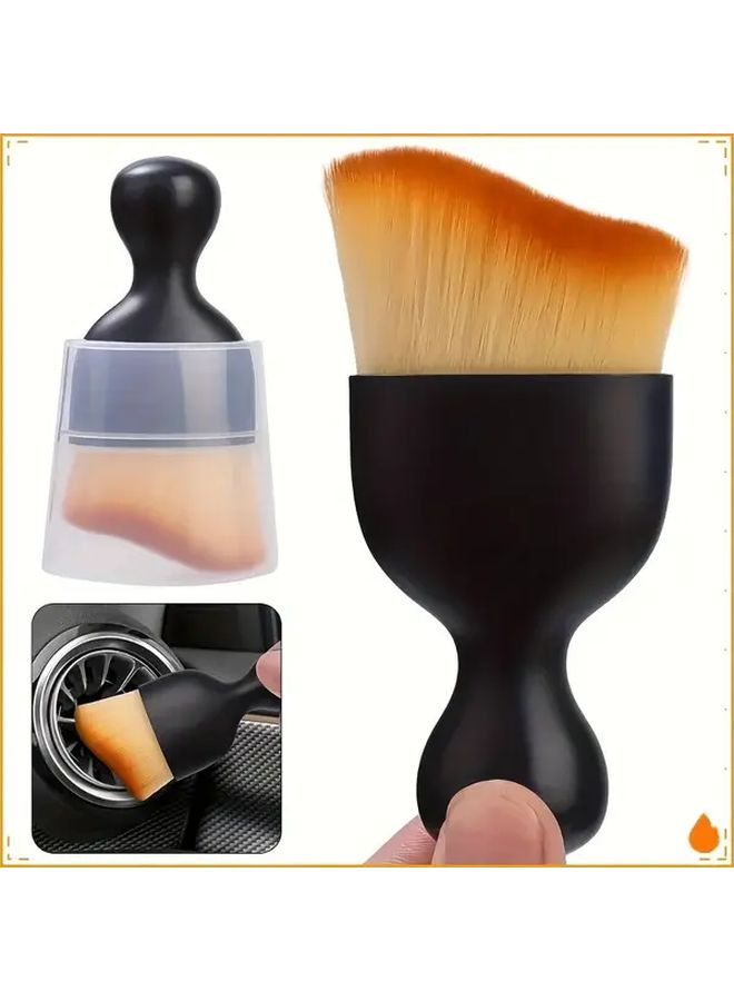 Car Detailing Brush With Ultra Soft Bristles And Protective Cover For Car Interior Crevices Dashboard - Image 2