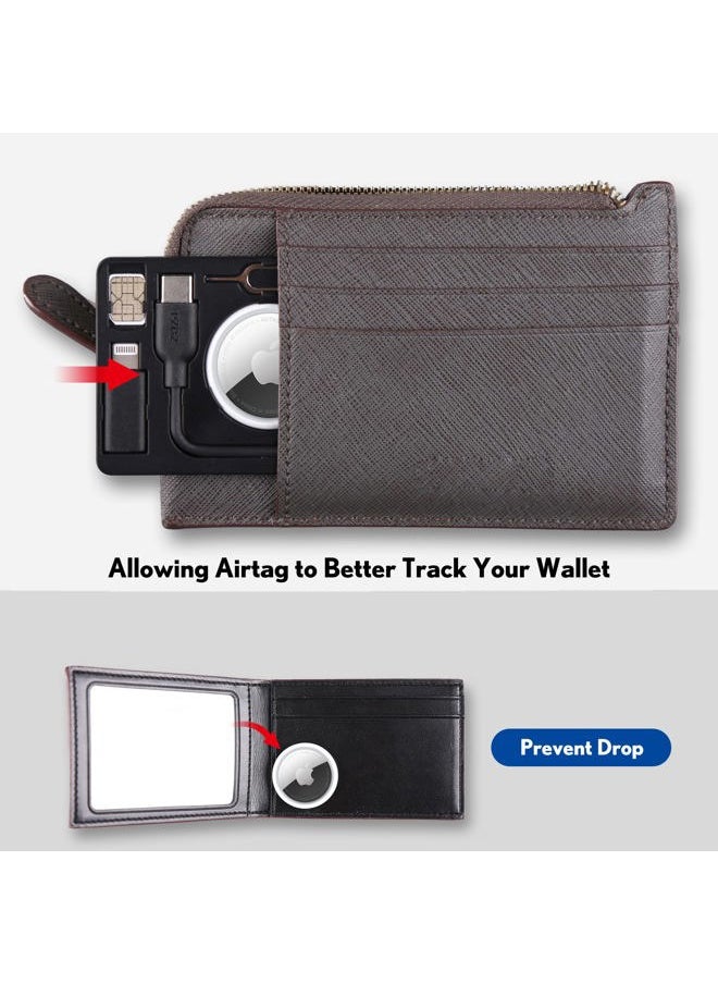 Pzoz PZOZ Airtag Wallet Holder with USB C to Lightning Charging Cable SIM Adapter Storage Case, Charger Cord Type C USB A 3.1 OTG Converter Kit Card Gadgets Air Tag Men Women, Fit for Apple iPhone  - Image 5