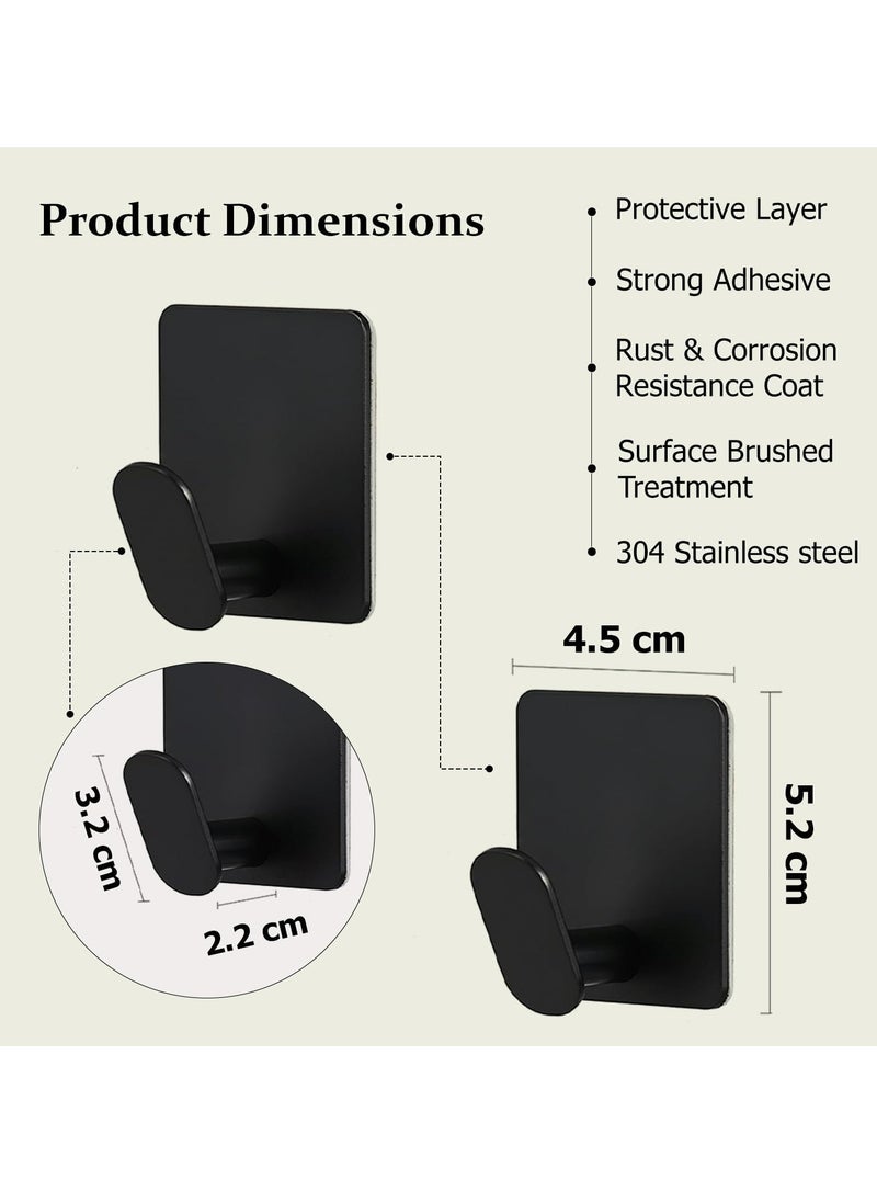 Oasisgalore 4 PCS Self-Adhesive Wall Hooks Heavy Duty 304 Stainless Steel Anti-Rust Waterproof Wall Hooks for Bedroom Kitchen  - Image 2