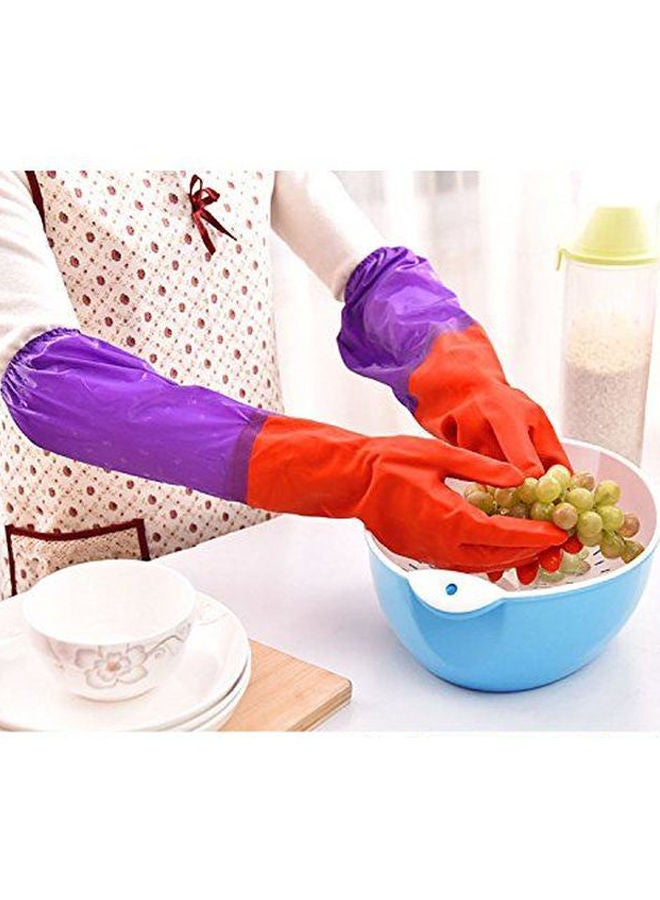 Waterproof Cleaning Gloves Red/Purple 50centimeter - Image 4