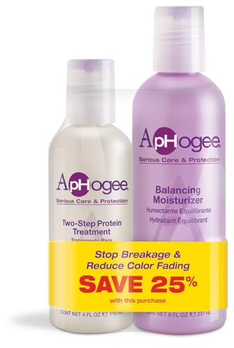 Aphogee Serious Hair Care Double Bundle Twostep Protein Treatment 4 Fl Oz and Balancing Moisturizer 8 Fl Oz