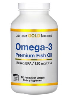 California Gold Nutrition Omega-3 Premium Fish Oil 240 Fish Gelatin Softgels