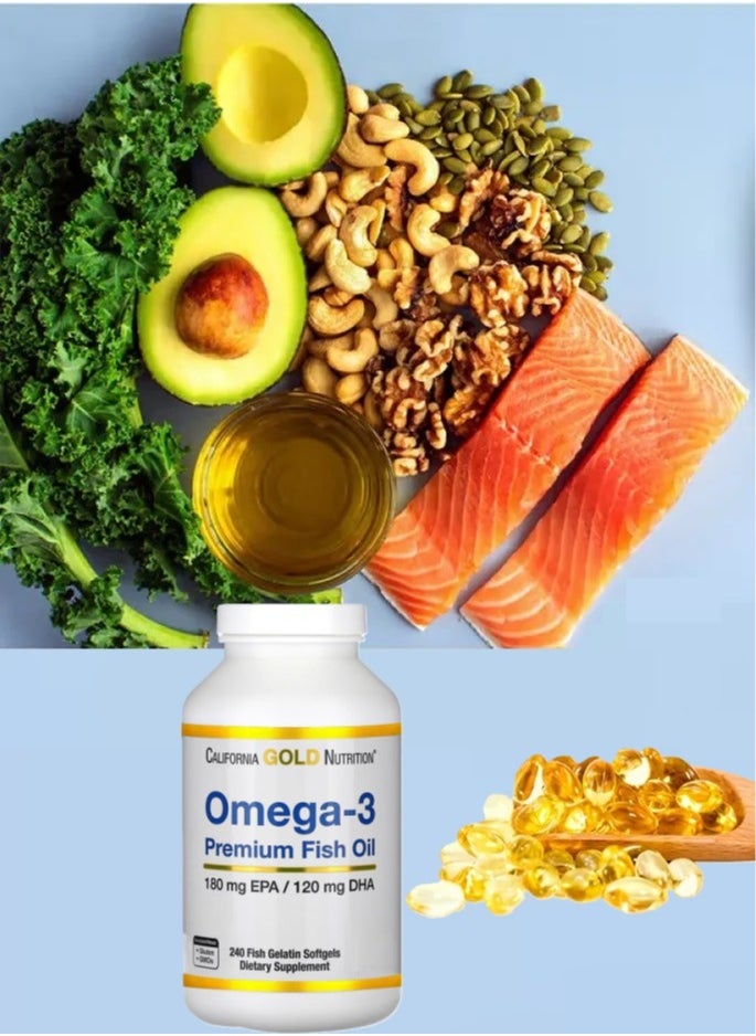 California Gold Nutrition - California Gold Nutrition Omega-3 Premium Fish Oil 240 Fish Gelatin Softgels - Image 1
