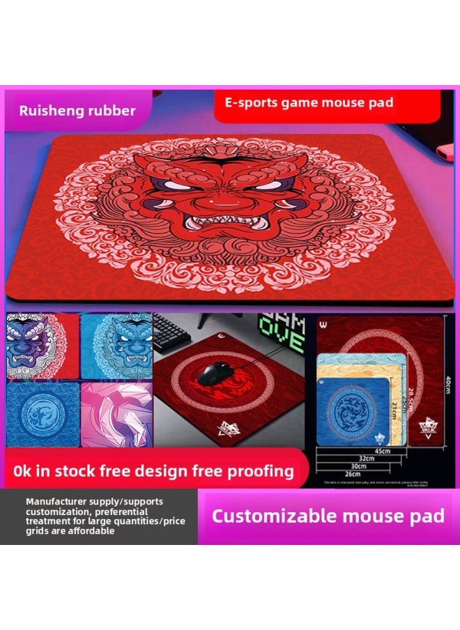 Generic - 4045 Mouse Pad E-sports Chicken Csgo Game Soft Pad Computer Keyboard Pad Male FPS Large Table Mat Wholesale-Color:400mm*450mm*6mm-Pattern:Tiger Character-yellow Bully Lion Head - Image 1