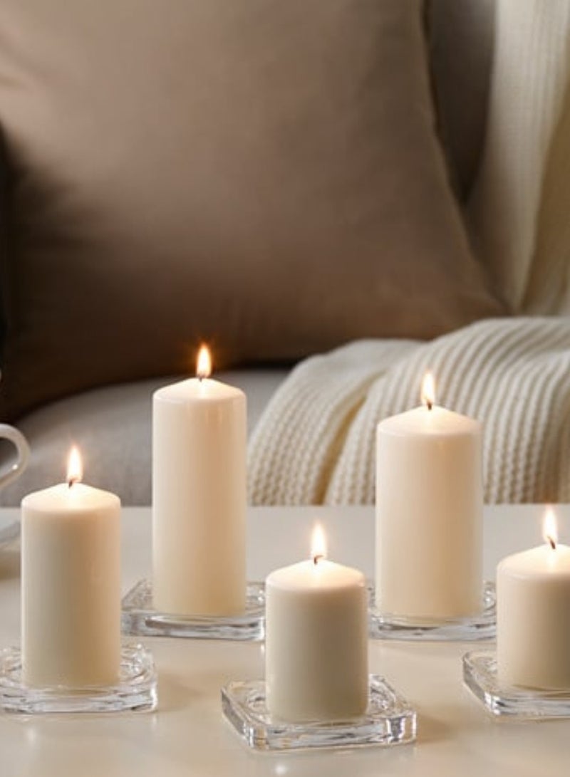 no Unscented block candle, set of 5, natural - Image 2