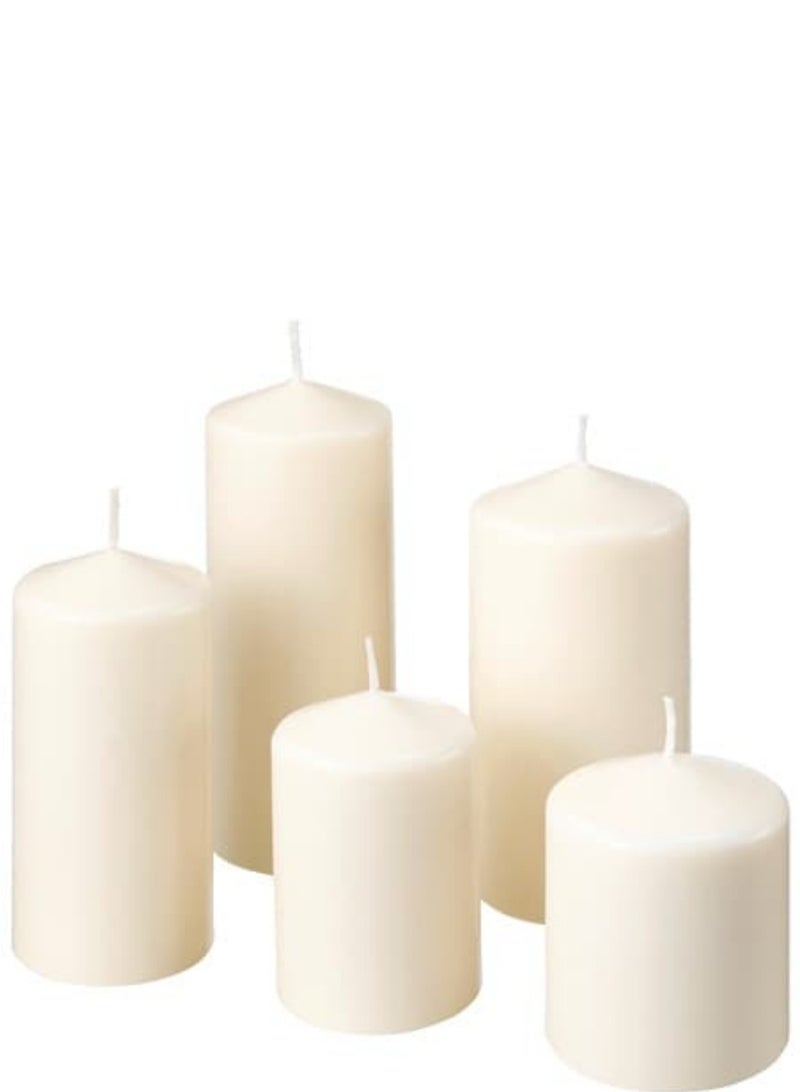 no Unscented block candle, set of 5, natural - Image 1