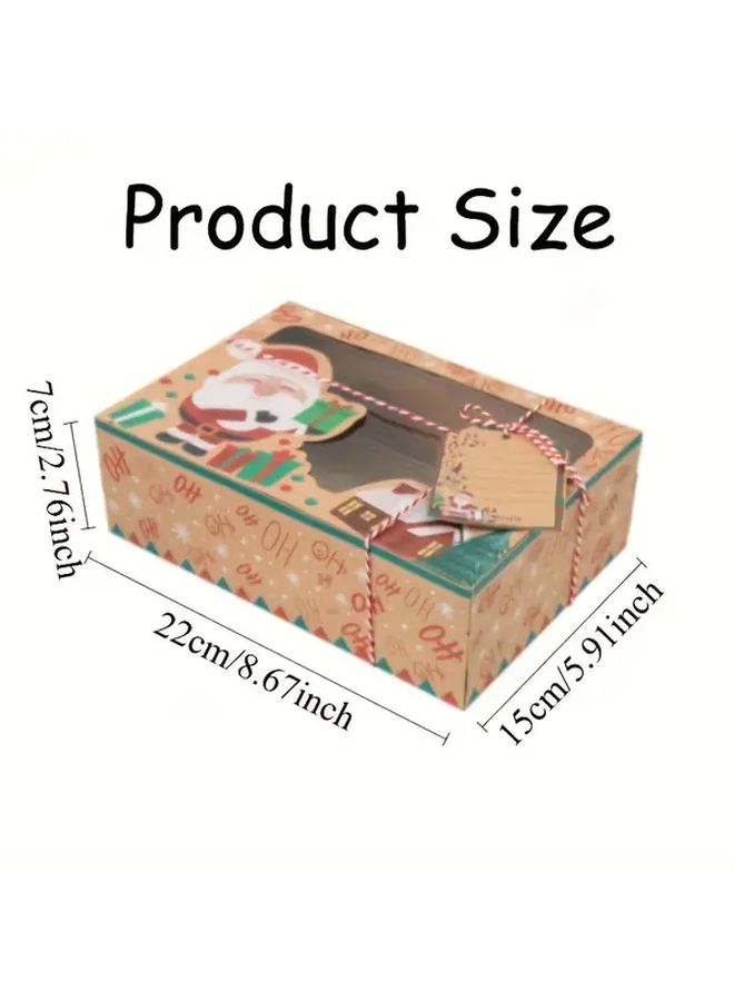 12 Piece Christmas Gift Boxes With Transparent Window Kraft Paper Packaging - Image 4